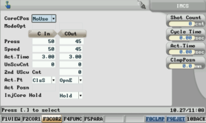 2.7.3 Core parameters settings of Plastics Injection Molding Machines