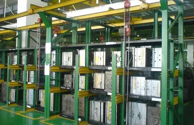 Mold Racks in a Plastic injection molding factory